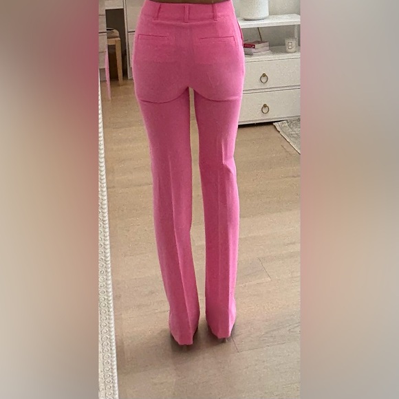 Cinq a Sept Kerry Crepe Straight Leg Pants 4 Neon Pink - Picture 6 of 15